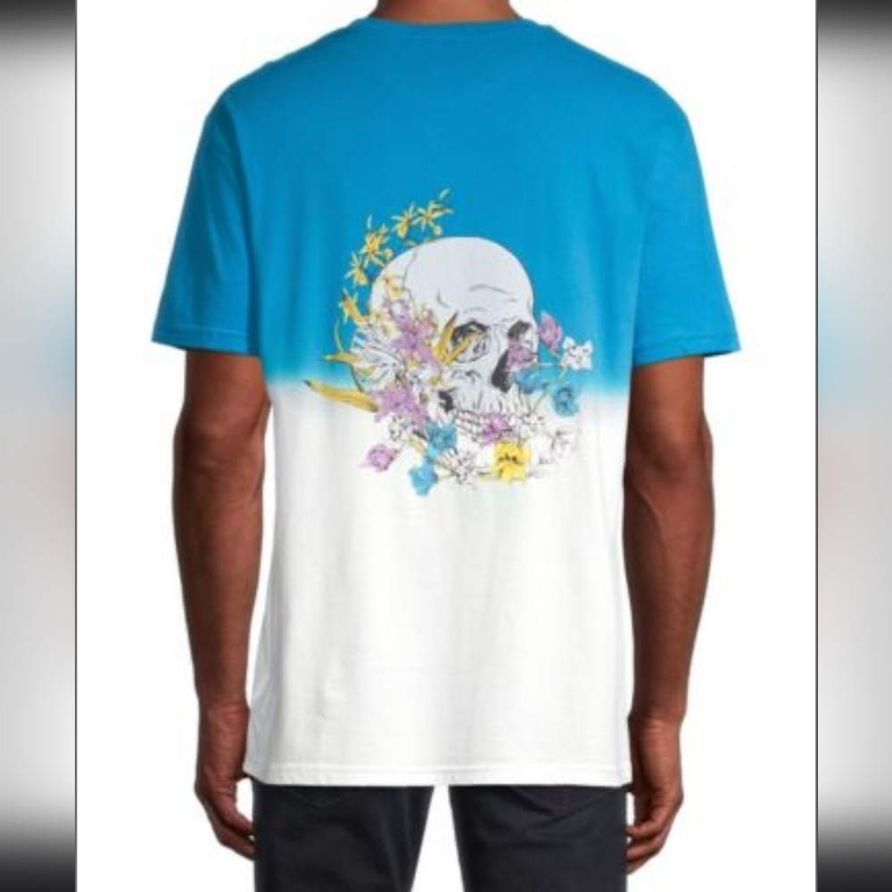 NWT Elevenpairs Aubrey Tee Skull Medium Blue White